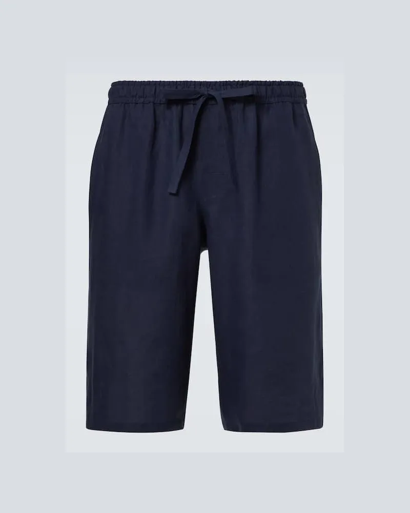 Dolce & Gabbana Bermuda-Shorts aus Leinen Blau