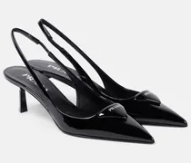 Slingback-Pumps aus Lackleder