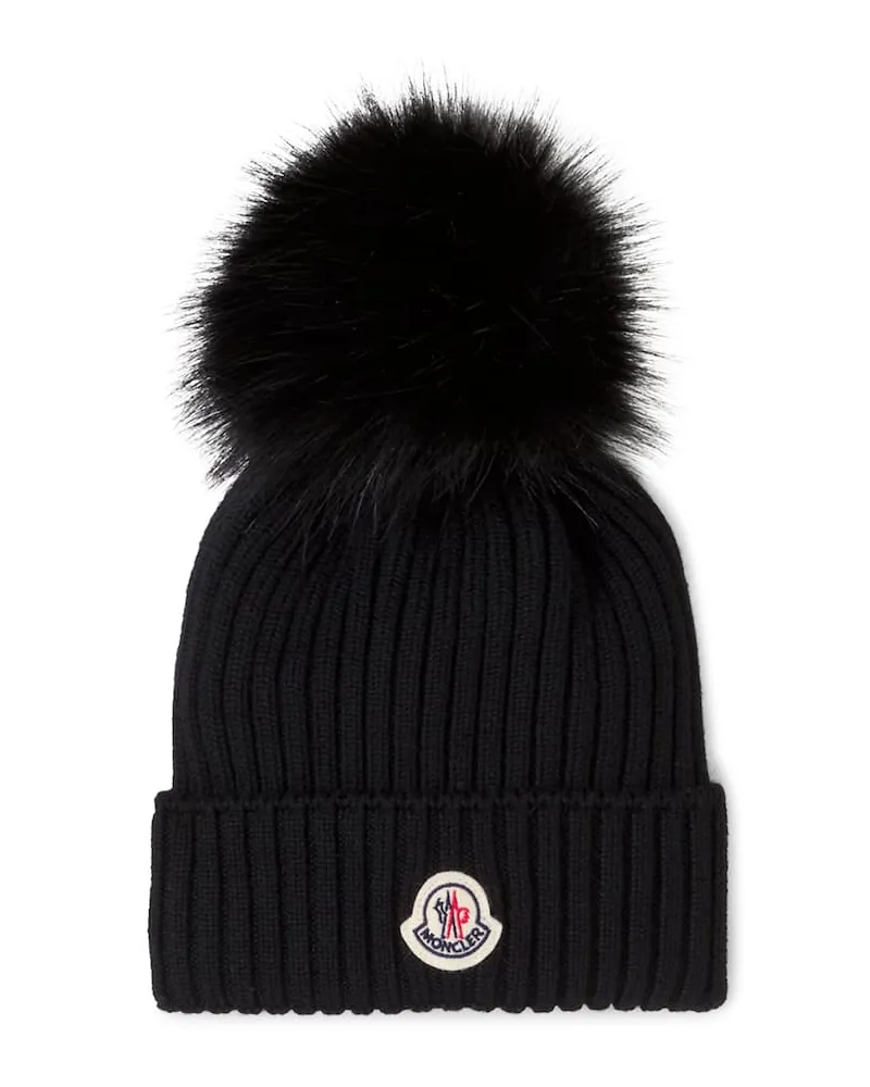 Moncler Mütze aus Wolle Schwarz