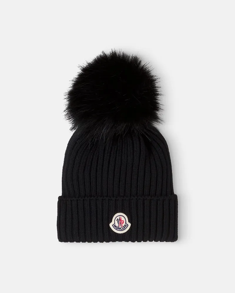 Moncler Mütze aus Wolle Schwarz