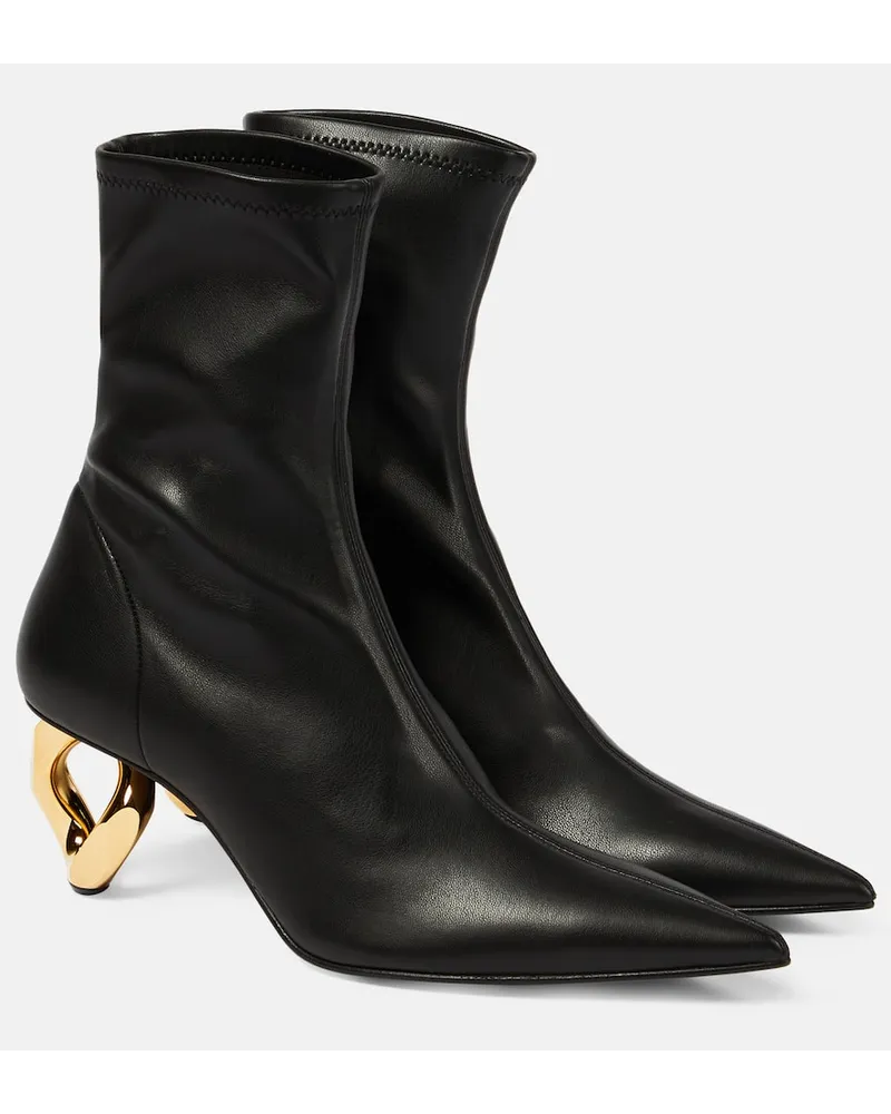 J.W.Anderson Ankle Boots Chain aus Leder Schwarz