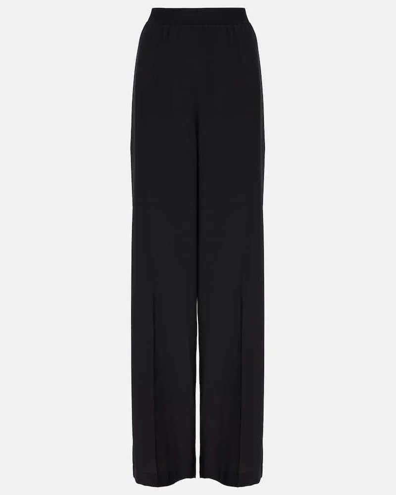Joseph Weite Mid-Rise-Hose Hulin aus Seide Schwarz