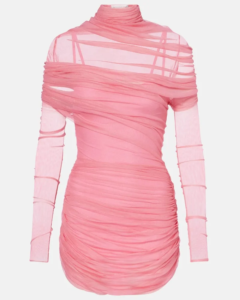 Christopher Esber Minikleid Christo aus Seide Rosa
