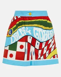 Dolce & Gabbana Bedruckte High-Rise Shorts aus Baumwolle Multicolor