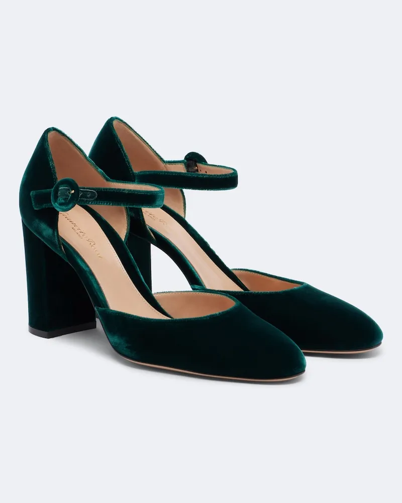 Gianvito Rossi Pumps aus Samt Gold