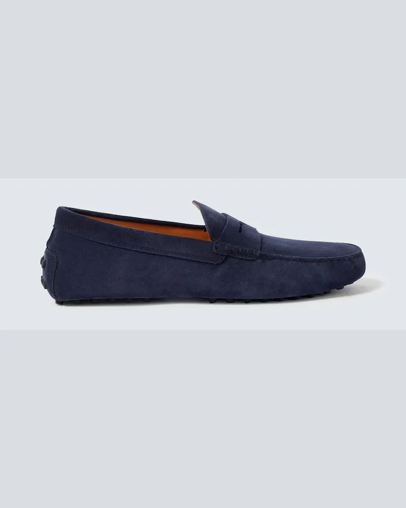 TOD'S Mokassins Gommino aus Veloursleder Blau