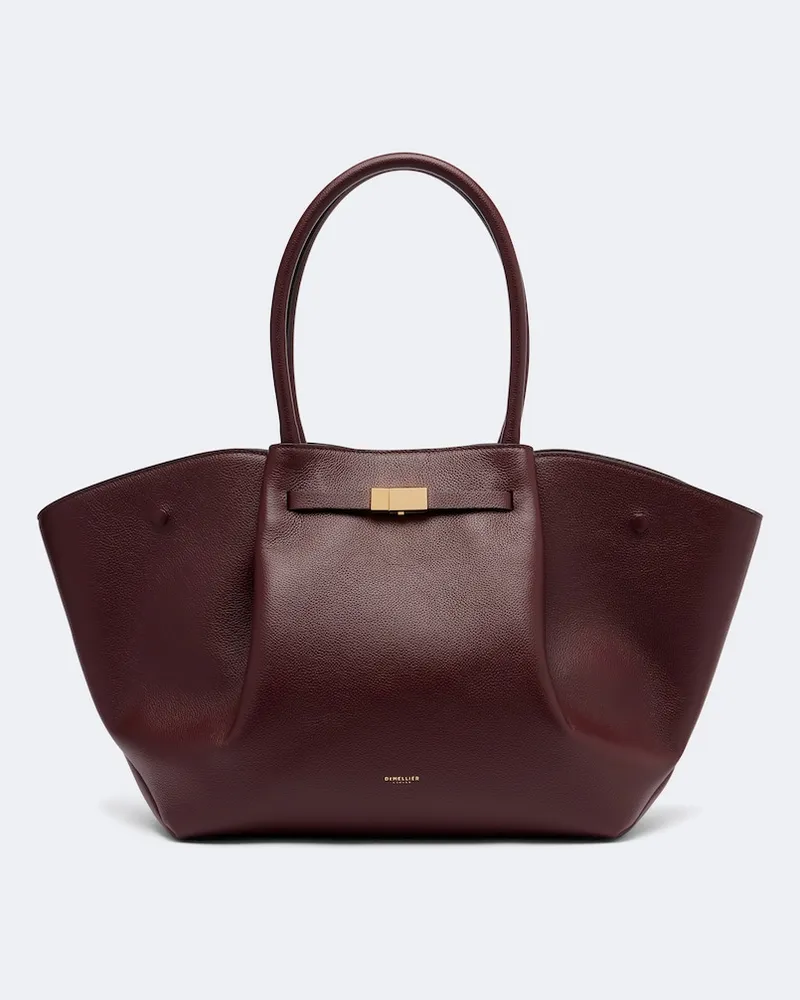 DeMELLIER Shopper New York Medium aus Leder Burgunderrot