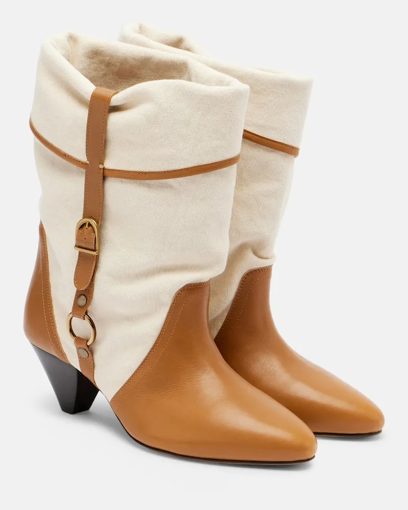 Isabel Marant Ankle Boots Darner 55 mit Leder Braun