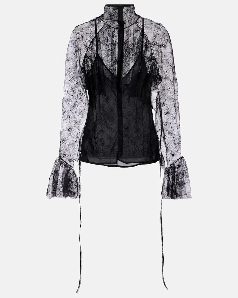 Blumarine Bluse aus Spitze Schwarz