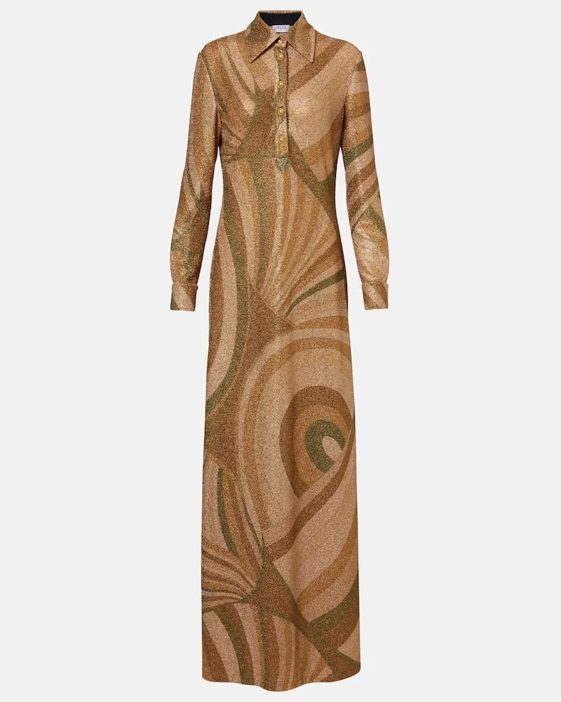 Emilio Pucci Hemdblusenkleid Iride aus Jersey Gold