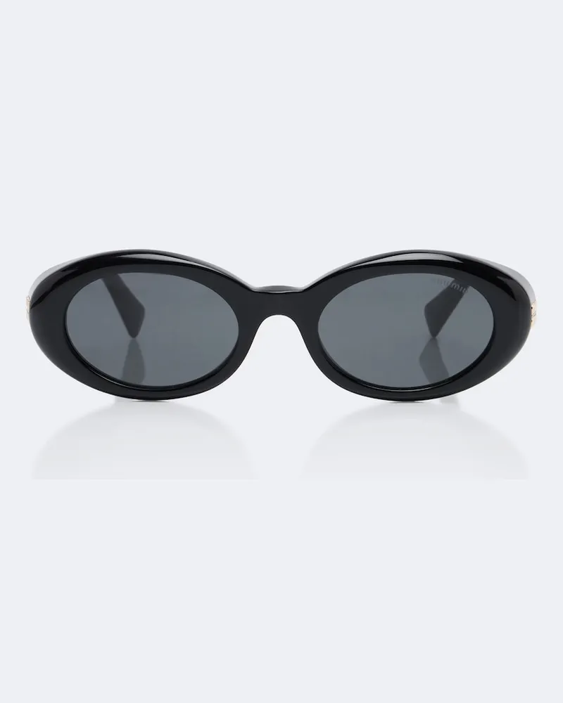 Miu Miu Ovale Sonnenbrille Rêverie Schwarz