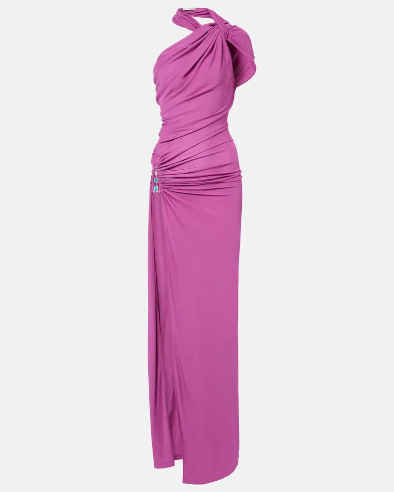 Christopher Esber Verzierte Robe aus Jersey Violett