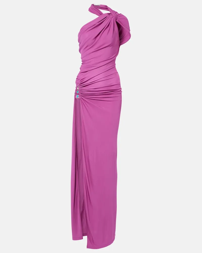 Christopher Esber Verzierte Robe aus Jersey Violett