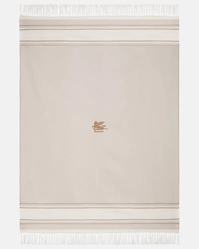 Etro Plaid Pegaso aus Baumwolle Beige