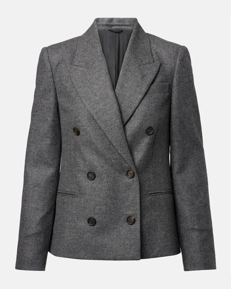 Brunello Cucinelli Blazer aus Wolle und Kaschmir Grau