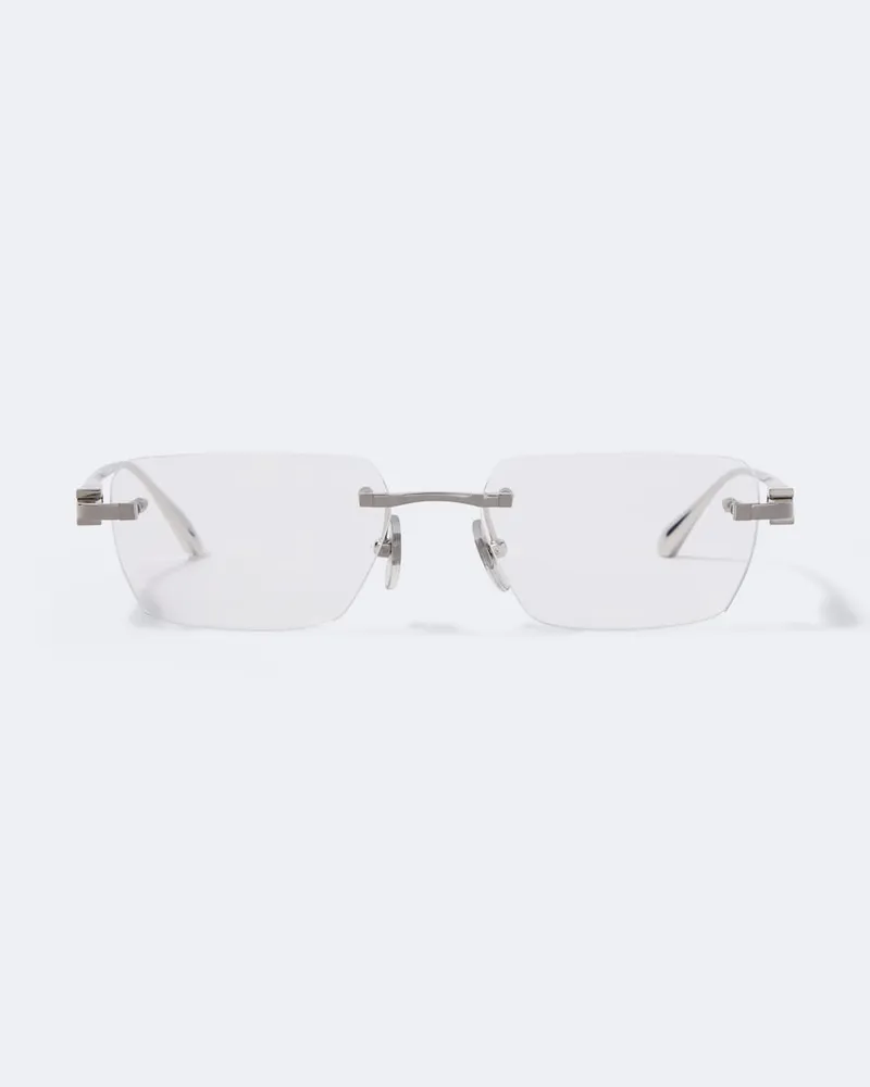 Cartier Eckige Brille Signature C de Cartier Silber