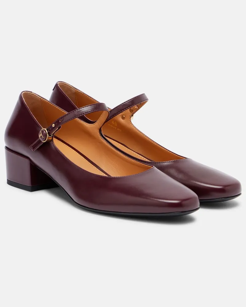 TOD'S Mary-Jane-Pumps aus Leder Burgunderrot