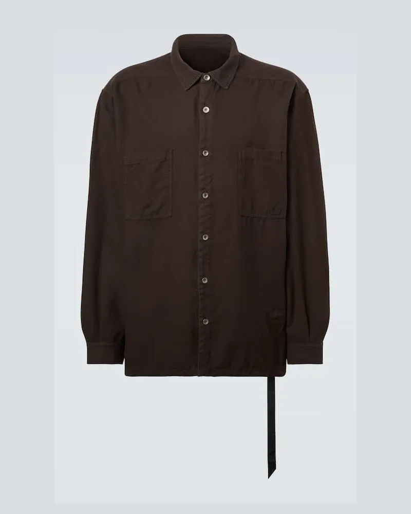 Rick Owens DRKSHDW Hemd Jumbo aus Baumwolle Braun