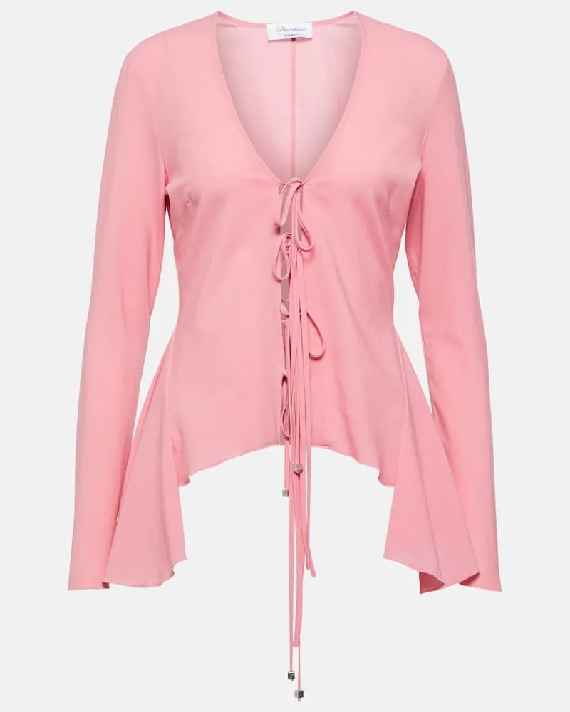 Blumarine Bluse aus einem Wollgemisch Rosa