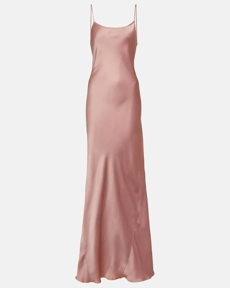 Victoria Beckham Robe aus Satin Rosa