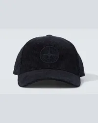 Stone Island Baseballcap Compass aus Baumwoll-Cord Blau