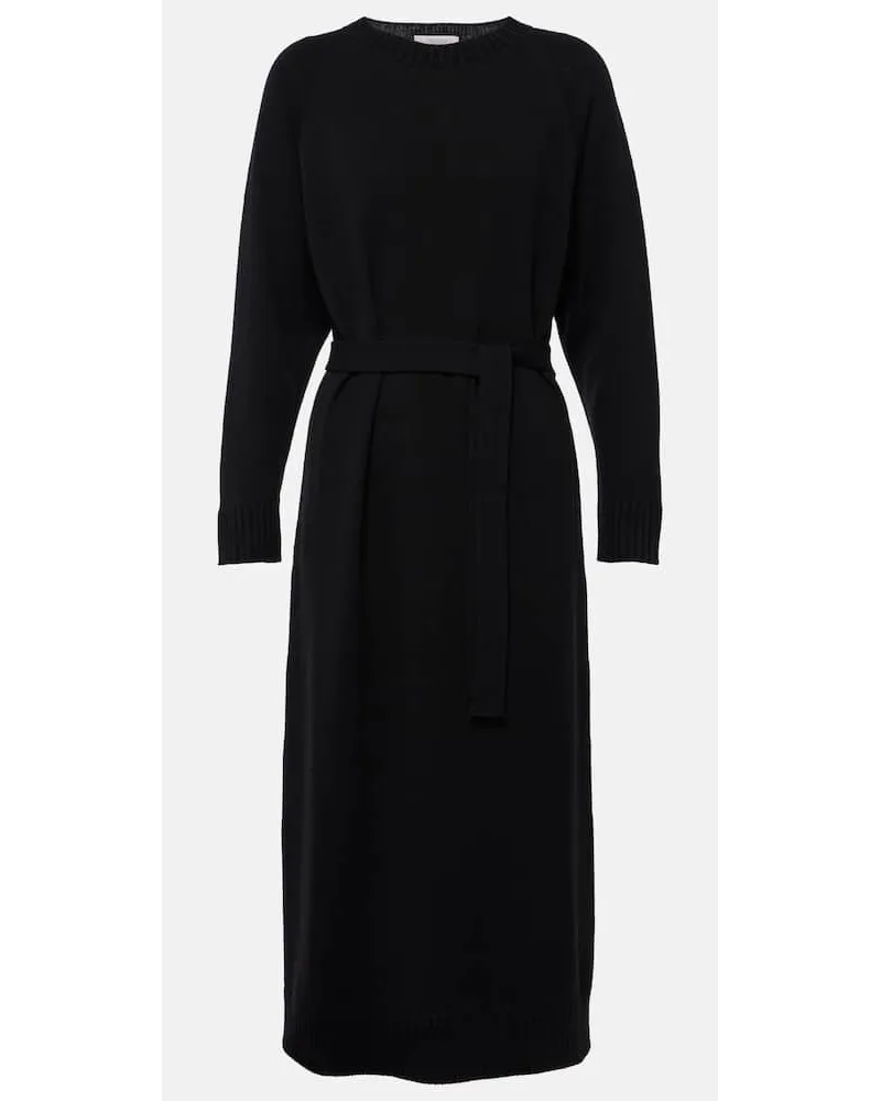 Max Mara Midikleid aus Schurwolle Schwarz