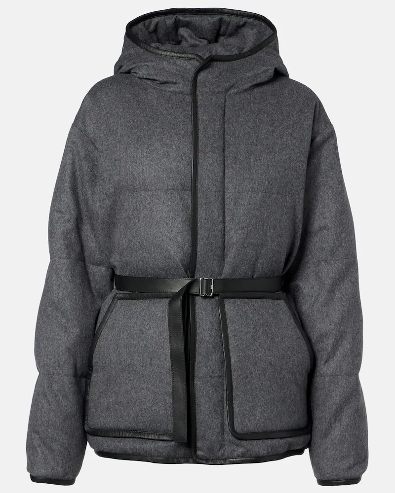 TOD'S Wattierte Jacke aus Kaschmir Grau