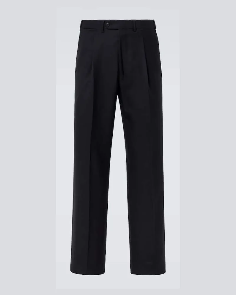 SAMAN AMEL Gerade Hose Amo aus Wolle Schwarz