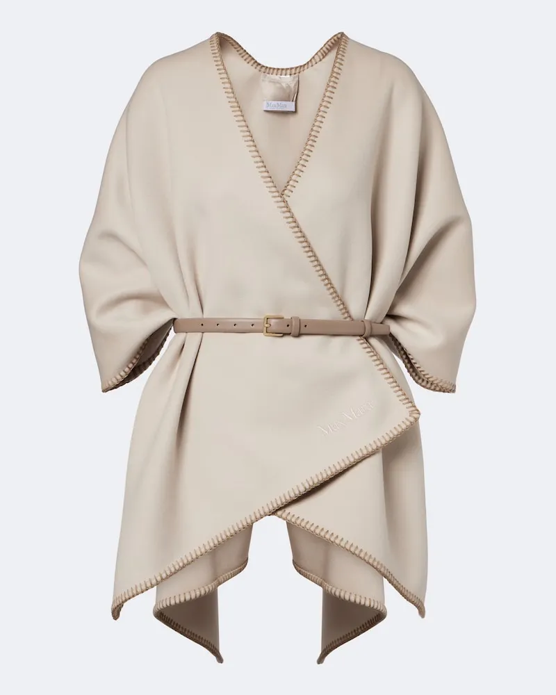Max Mara Cape aus Schurwolle Beige