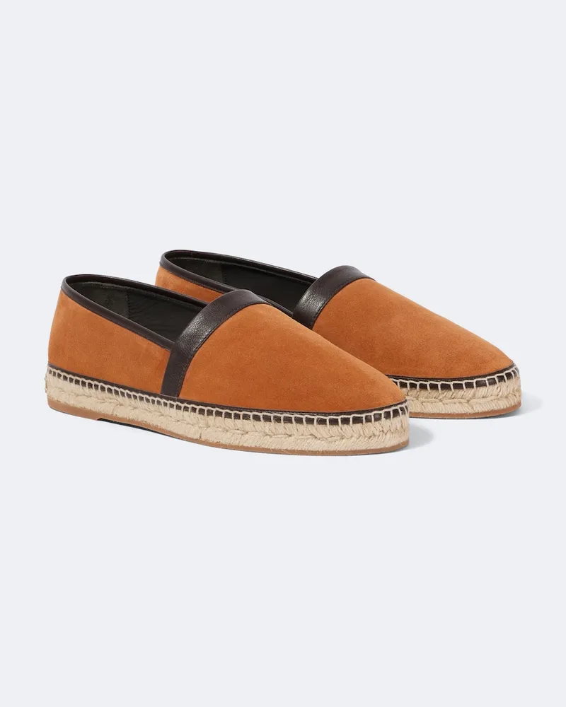 Manolo Blahnik Espadrilles Nerano aus Veloursleder Orange