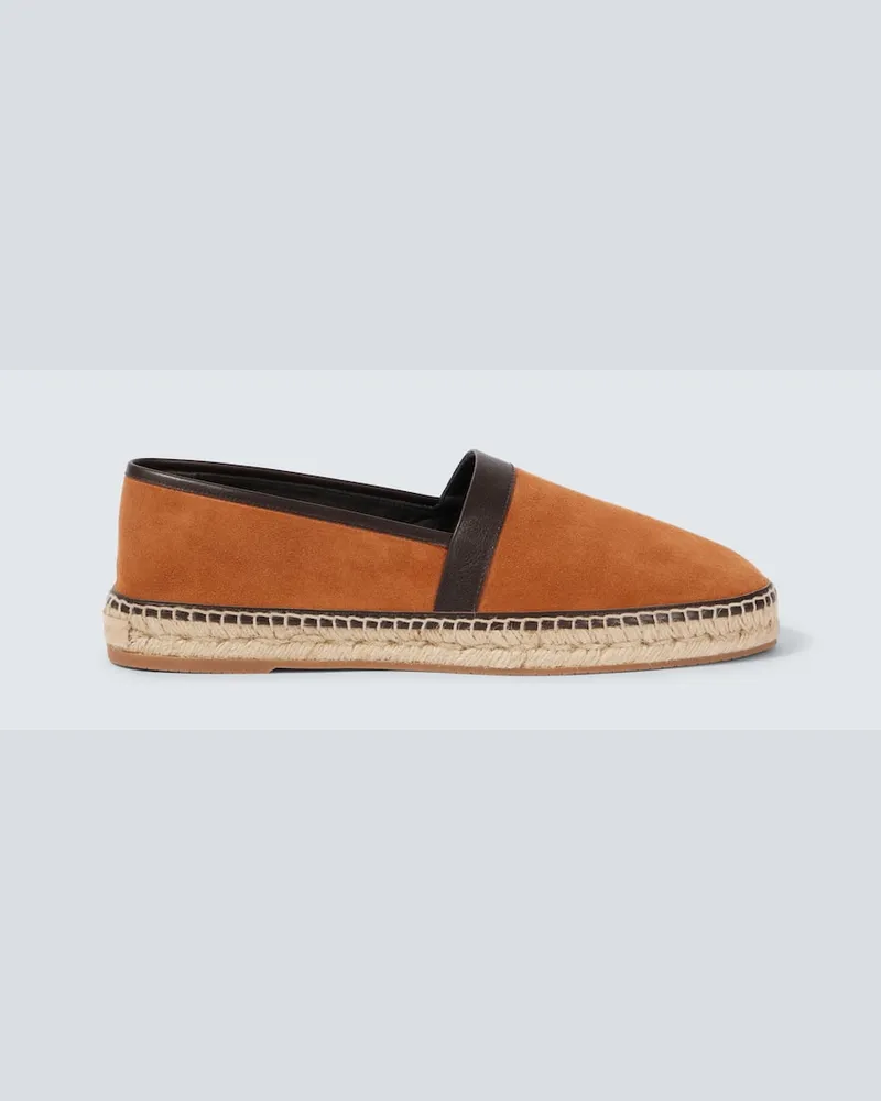 Manolo Blahnik Espadrilles Nerano aus Veloursleder Orange