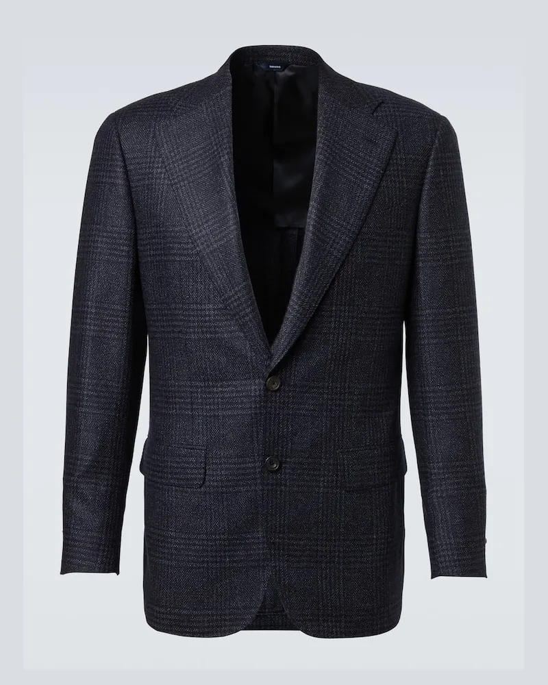 Thom Sweeney Blazer aus Wolle und Seide Blau