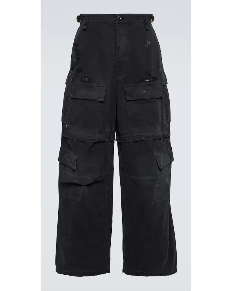 Balenciaga Cargohose aus Baumwoll-Twill Schwarz