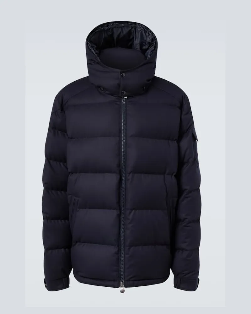 Moncler Daunenjacke Montgenevre aus Wollflanell Blau