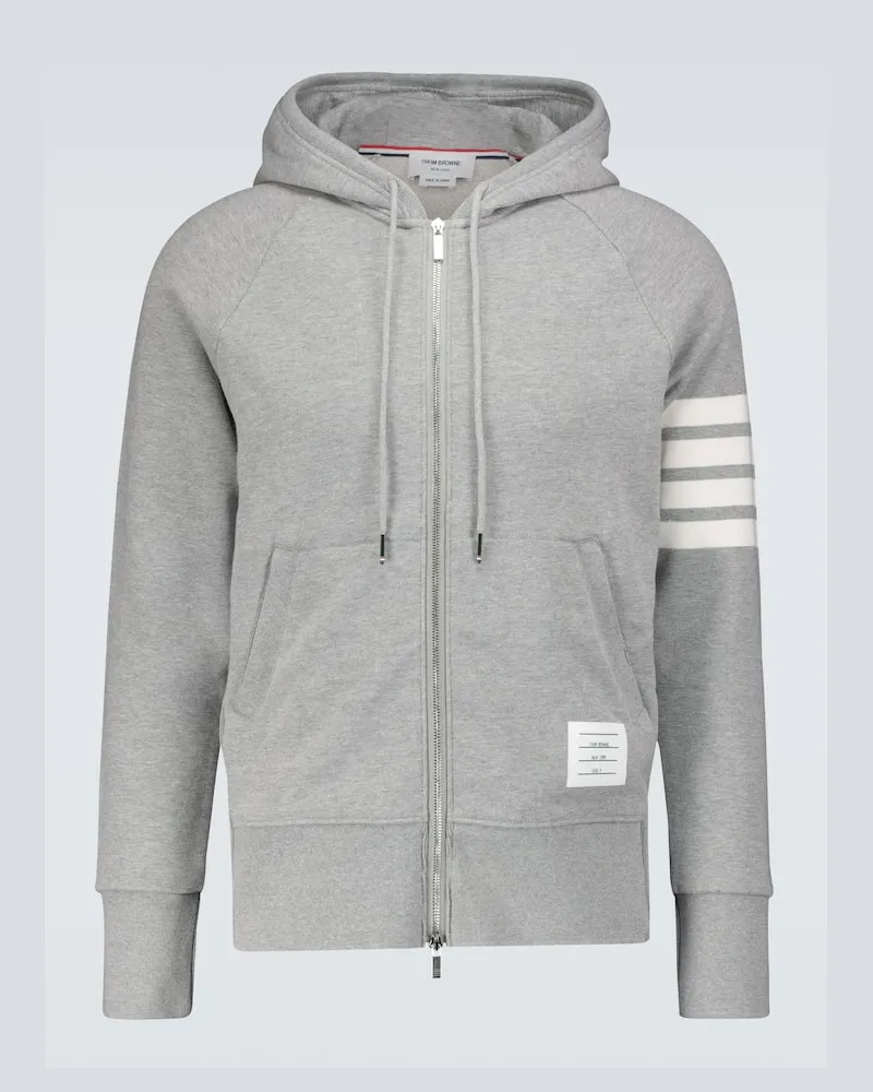 Thom Browne Kapuzenjacke 4-Bar aus Baumwolle Grau