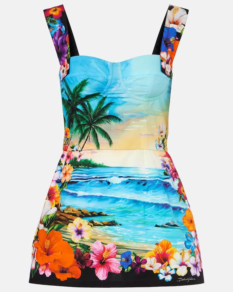 Dolce & Gabbana Minikleid aus Baumwolle Multicolor