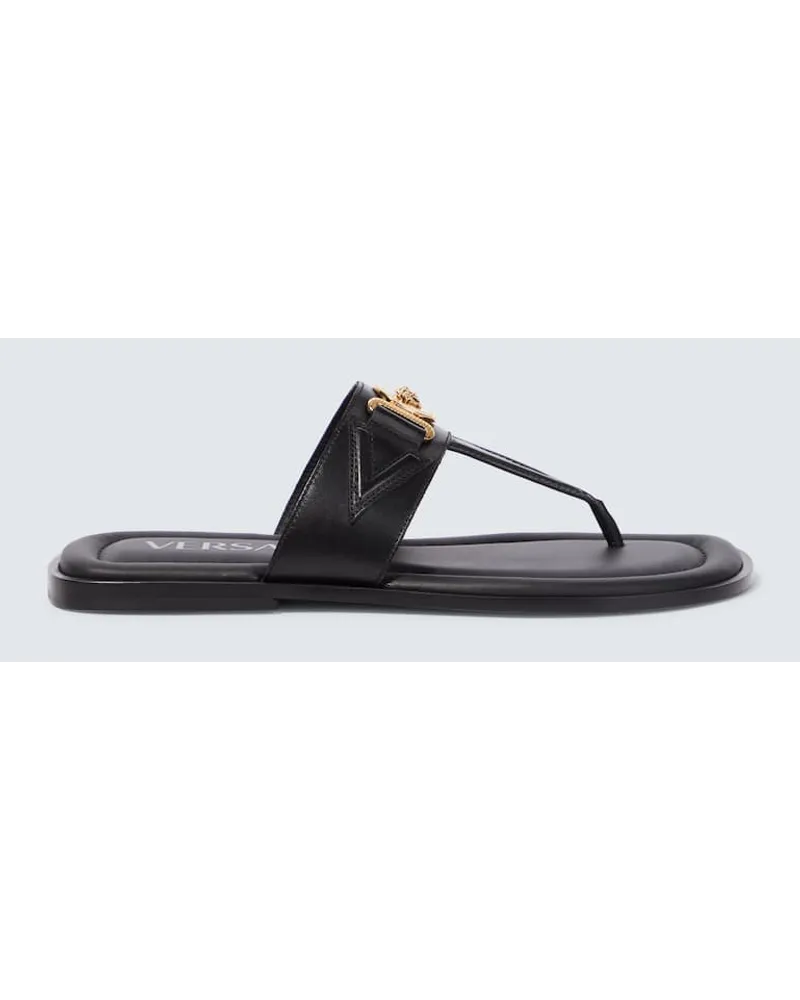 Versace Sandalen Medusa aus Leder Schwarz