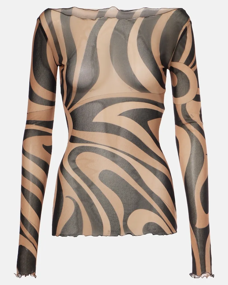 Emilio Pucci Top Marmo aus Tüll Rosa