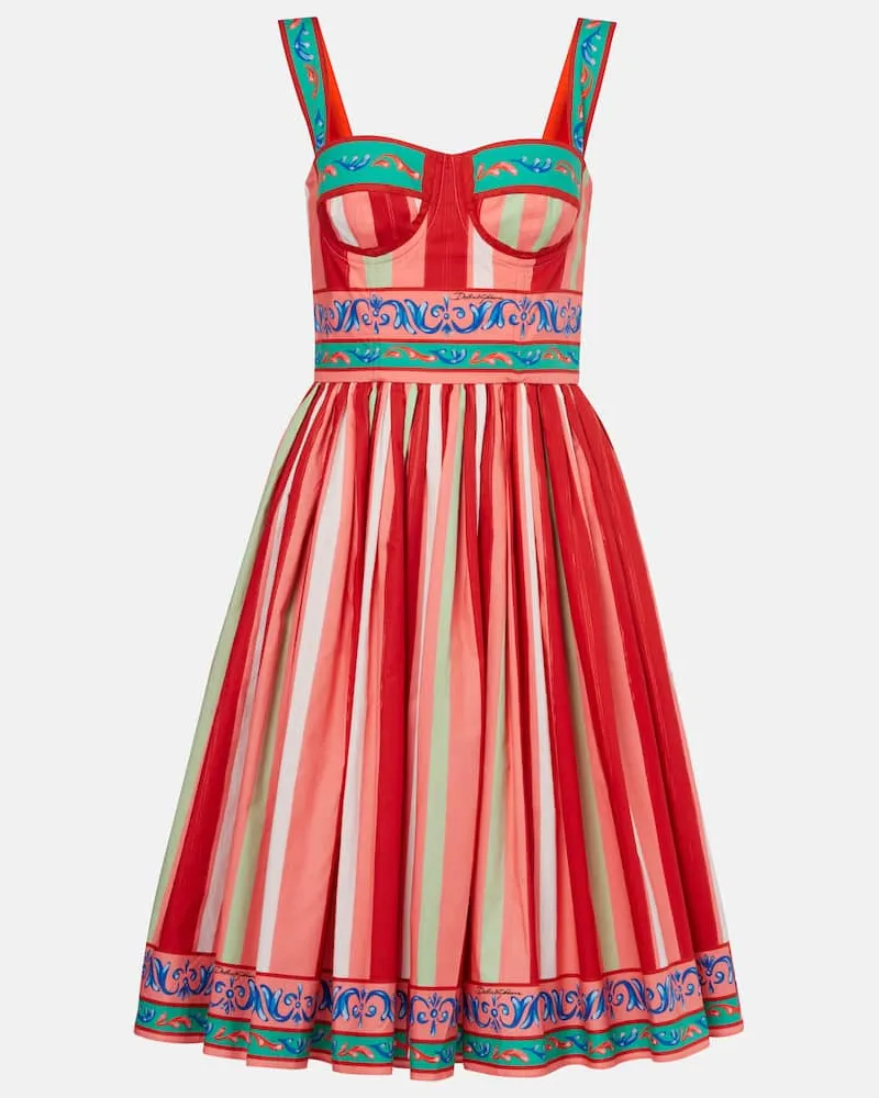Dolce & Gabbana Bustier-Kleid Taormina aus Baumwolle Rot