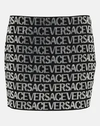 Versace Minirock mit Kristallen Schwarz