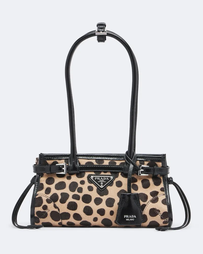 Prada Schultertasche Prada Bonnie Small aus Kalbshaar Beige