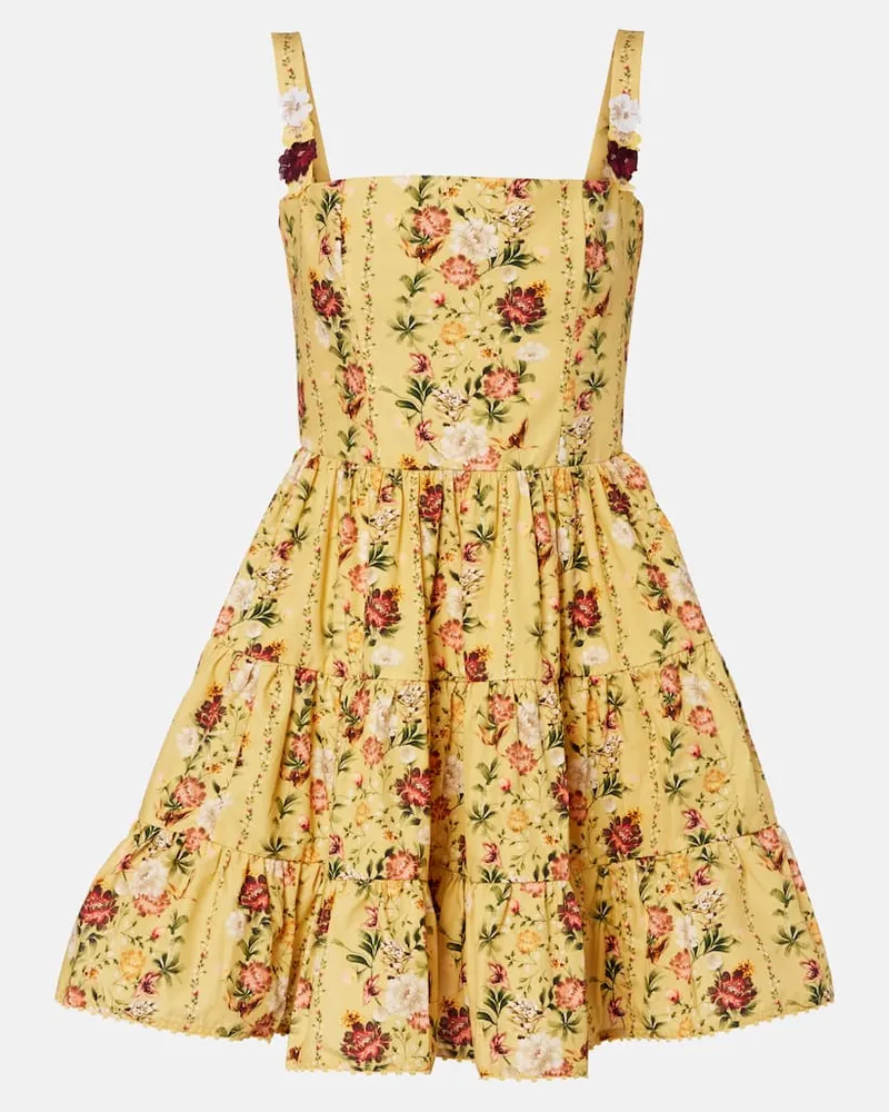 AGUA BENDITA Minikleid Lima aus Baumwolle Gelb