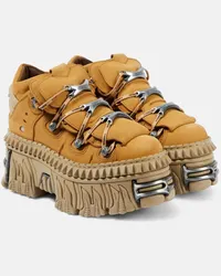 VETEMENTS X New Rock Plateau-Sneakers aus Leder Braun