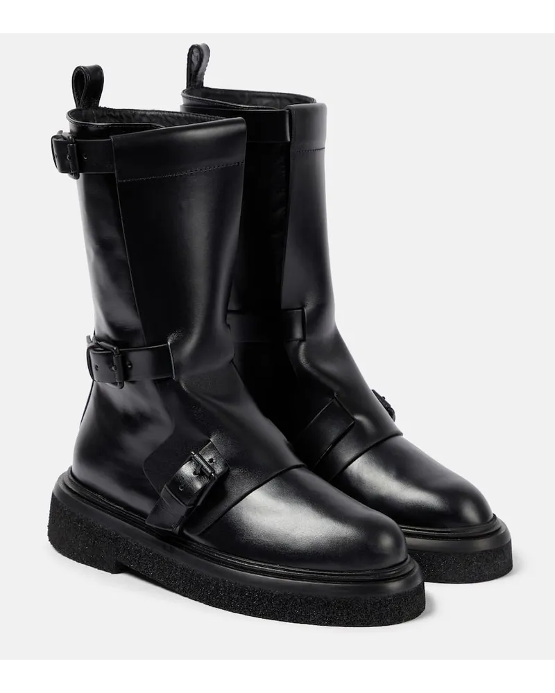 Max Mara Stiefel aus Leder Schwarz