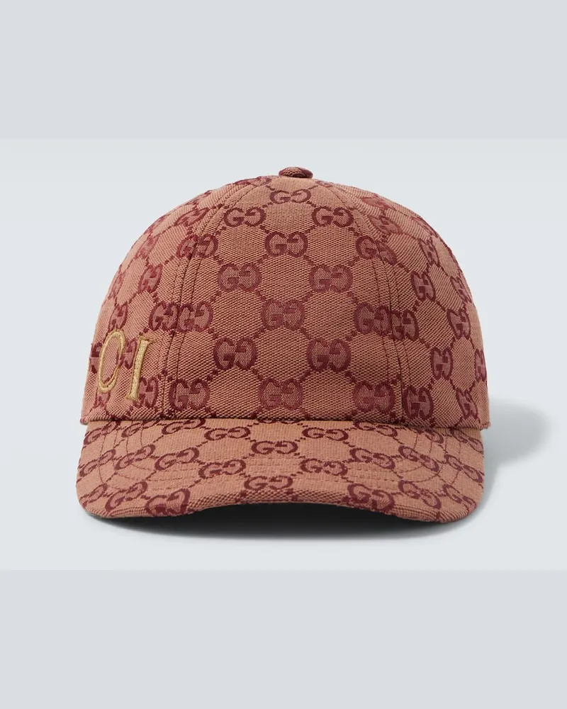 Gucci Baseballcap GG aus einem Baumwollgemisch Burgund