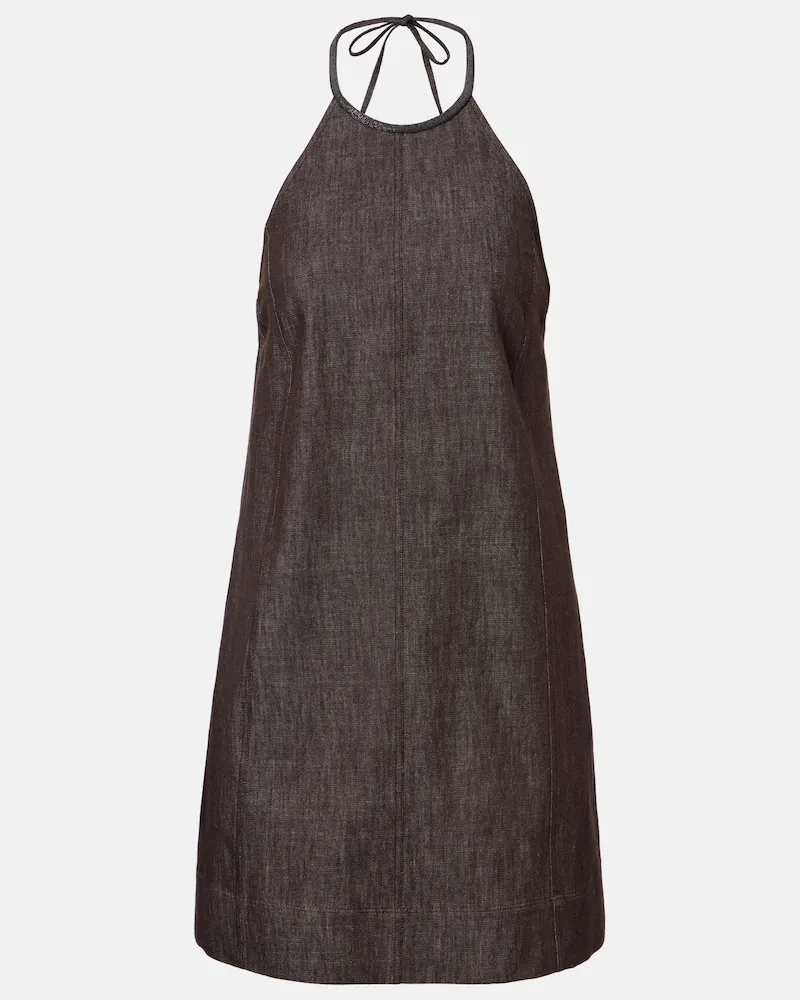 Brunello Cucinelli Minikleid aus Baumwolle Braun