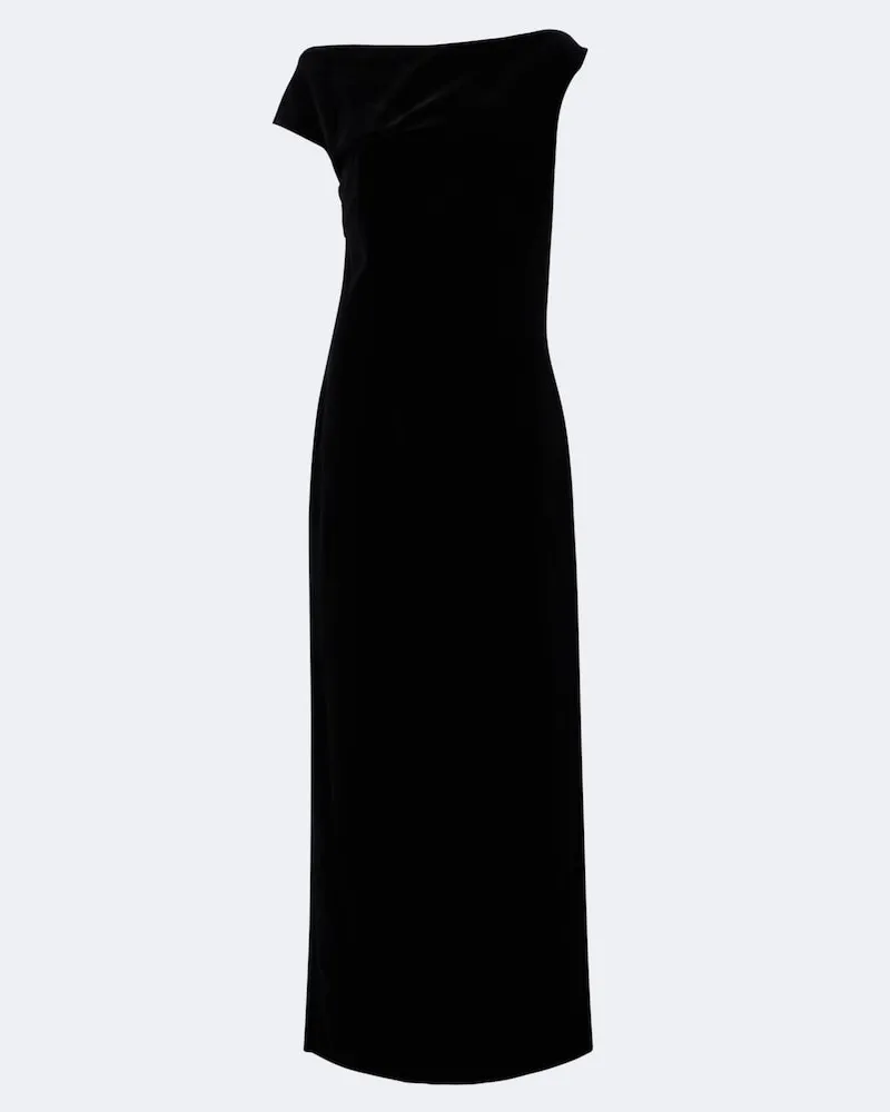 Róhe Róhe One-Shoulder-Robe aus Samt Schwarz