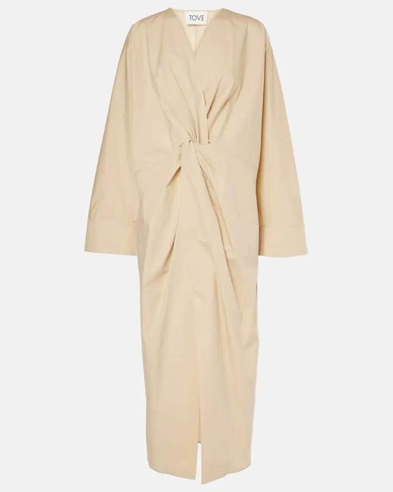 TOVE Midikleid Ailin aus Baumwolle Beige