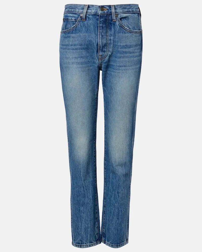 KHAITE Cropped Straight Jeans Finley Blau