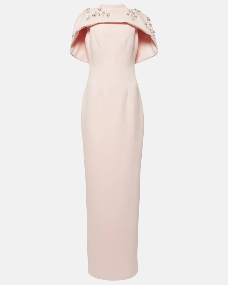 Safiyaa Verzierte Robe aus Crêpe Rosa